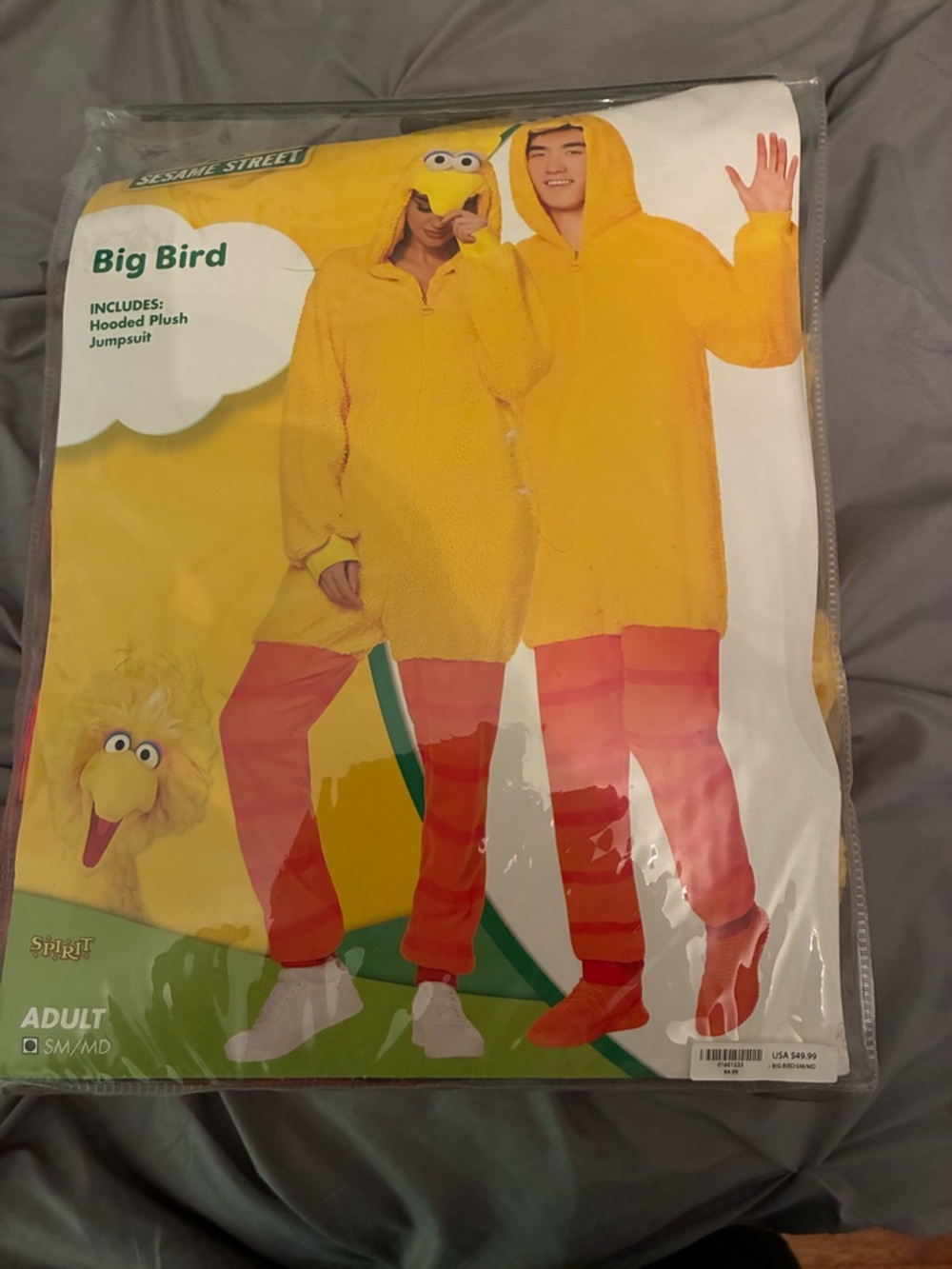 Sesame Street Big Bird Hooded Plush Jumpsuit - Yellow, Orange, Red